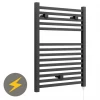 E-Cube Electric Only Heated Towel Rail - W500mm x H690mm - Anthracite Grey -Cheap Bathroom Heating Store 388138 p