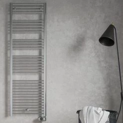 E-Diamond Electric Only Heated Towel Rail w. Digital Thermostat - W480mm x H1375mm - Chrome - Straight -Cheap Bathroom Heating Store 388535 d4 460
