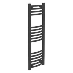Diamond Curved Heated Towel Rail - W300 x H1000mm - Anthracite