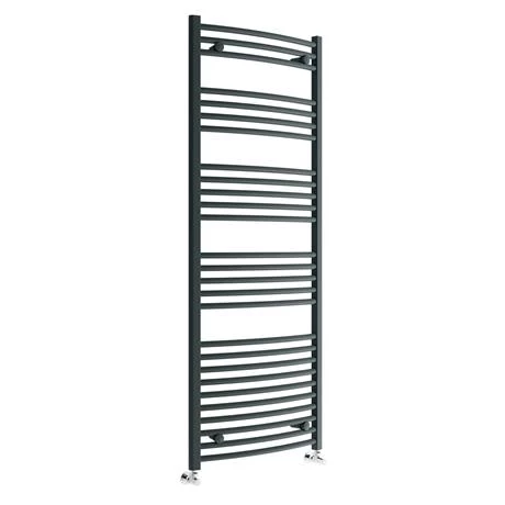 Diamond Curved Heated Towel Rail - W600 x H1600mm - Anthracite 5 Diamond Curved Heated Towel Rail - W600 x H1600mm - Anthracite - Image 3