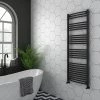 Diamond Curved Heated Towel Rail - W600 x H1600mm - Anthracite -Cheap Bathroom Heating Store ACT6X1600 prod