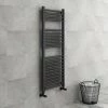 Diamond Heated Towel Rail - W500 x H1200mm - Anthracite -Cheap Bathroom Heating Store AFT5X1200 n p