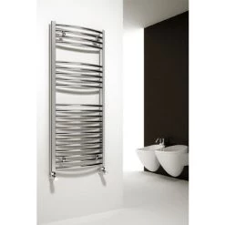 Reina Diva Curved Towel Rail - Chrome