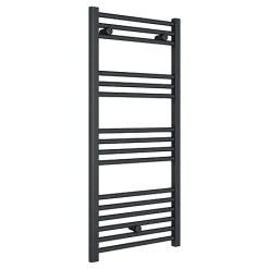 Diamond Heated Towel Rail - W500 x H1000mm - Anthracite - Straight
