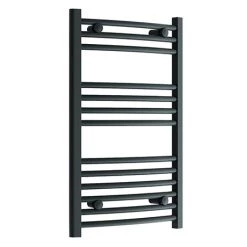 Diamond Curved Heated Towel Rail - W500 x H800mm - Anthracite