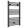 Diamond Heated Towel Rail - W500 x H800mm - Anthracite - Straight -Cheap Bathroom Heating Store ATR580 p