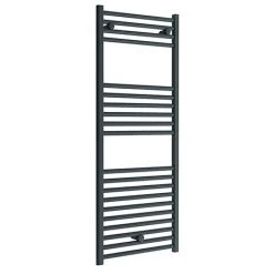 Diamond Heated Towel Rail - W600 x H1200mm - Anthracite - Straight