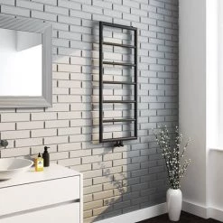 Arezzo Matt Black 1200 x 500 Ladder Heated Towel Rail 7 Arezzo Matt Black 1200 x 500 Ladder Heated Towel Rail -Cheap Bathroom Heating Store AZ12MB d2 460