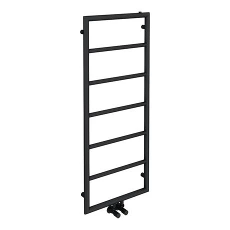 Arezzo Matt Black 1200 x 500 Ladder Heated Towel Rail 5 Arezzo Matt Black 1200 x 500 Ladder Heated Towel Rail - Image 4