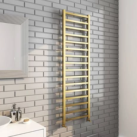 Arezzo Cube Brushed Brass 1600 x 500 Heated Towel Rail 5 Arezzo Cube Brushed Brass 1600 x 500 Heated Towel Rail - Image 3
