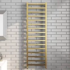 Arezzo Cube Brushed Brass 1600 x 500 Heated Towel Rail 9 Arezzo Cube Brushed Brass 1600 x 500 Heated Towel Rail -Cheap Bathroom Heating Store AZ165BBSQ N d2 460