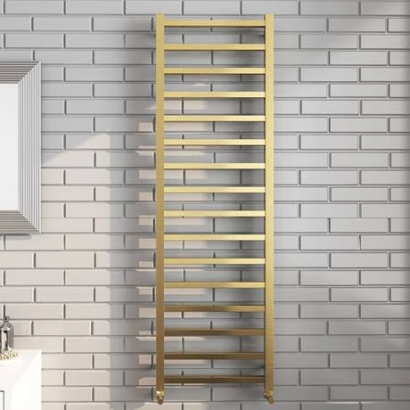 Arezzo Cube Brushed Brass 1600 x 500 Heated Towel Rail 6 Arezzo Cube Brushed Brass 1600 x 500 Heated Towel Rail - Image 4