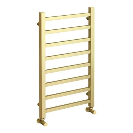 Arezzo Cube Brushed Brass 800 x 500 Heated Towel Rail 4 Arezzo Cube Brushed Brass 800 x 500 Heated Towel Rail - Image 2