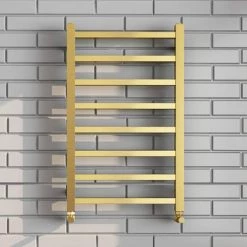 Arezzo Cube Brushed Brass 800 x 500 Heated Towel Rail 7 Arezzo Cube Brushed Brass 800 x 500 Heated Towel Rail -Cheap Bathroom Heating Store AZ85BBSQ n d3 460