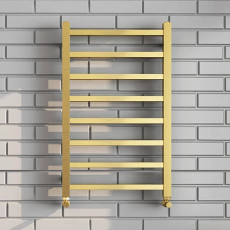 Arezzo Cube Brushed Brass 800 x 500 Heated Towel Rail 5 Arezzo Cube Brushed Brass 800 x 500 Heated Towel Rail - Image 3