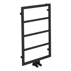 Arezzo Matt Black 800 x 500 Ladder Heated Towel Rail -Cheap Bathroom Heating Store AZ8MB d4 460