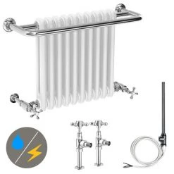 Bromley Traditional Wall Hung Towel Rail Radiator (incl. Valves + Electric Heating Kit)