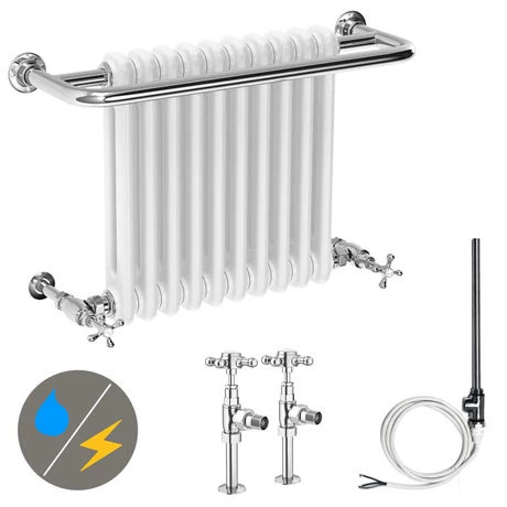 Bromley Traditional Wall Hung Towel Rail Radiator (incl. Valves + Electric Heating Kit) 3 Bromley Traditional Wall Hung Towel Rail Radiator (incl. Valves + Electric Heating Kit)