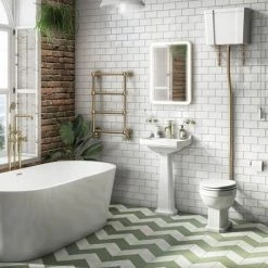 Chatsworth Traditional 498 x 748 Brushed Brass Wall Mounted Heated Towel Rail -Cheap Bathroom Heating Store CHTBB18 d4 460