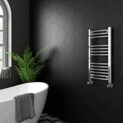 Diamond 400 x 800mm Curved Heated Towel Rail (incl. Valves + Electric Heating Kit) 9 Diamond 400 x 800mm Curved Heated Towel Rail (incl. Valves + Electric Heating Kit) -Cheap Bathroom Heating Store COL001 EHK d4 460