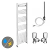 Diamond 500 x 1600mm Straight Heated Towel Rail (incl. Valves + Electric Heating Kit) -Cheap Bathroom Heating Store COL005 EHK prod1