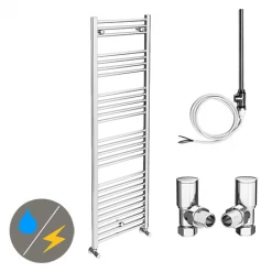 Diamond 500 x 1600mm Straight Heated Towel Rail (incl. Valves + Electric Heating Kit)