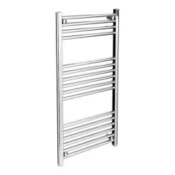 Diamond Heated Towel Rail - W500 x H1000mm - Chrome - Straight