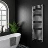 Diamond Curved Heated Towel Rail - W600 x H1600mm - Chrome -Cheap Bathroom Heating Store COL023 n p
