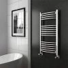 Diamond Curved Heated Towel Rail - W600 x H1000mm - Chrome -Cheap Bathroom Heating Store COL024 P