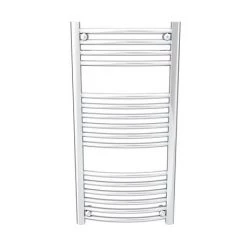 Diamond 500 x 1000mm Curved Heated Towel Rail (incl. Valves + Electric Heating Kit) -Cheap Bathroom Heating Store COL025 EHK D3 460