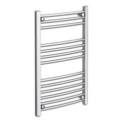 Diamond Curved Heated Towel Rail - W500 x H800mm - Chrome