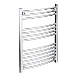 Diamond Curved Heated Towel Rail - W600 x H800mm - Chrome