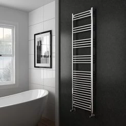 Diamond Heated Towel Rail - W500 x H1800mm - Chrome - Straight