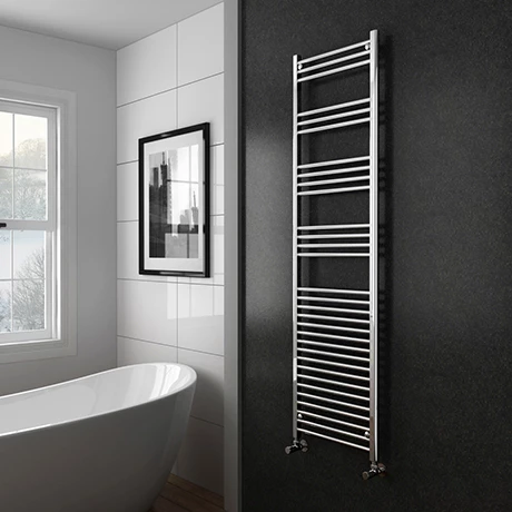Diamond Heated Towel Rail - W500 x H1800mm - Chrome - Straight 3 Diamond Heated Towel Rail - W500 x H1800mm - Chrome - Straight