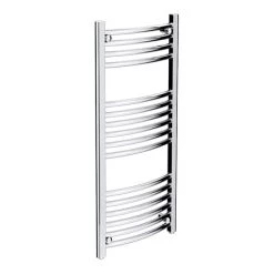 Diamond Curved Heated Towel Rail - W400 x H1000mm - Chrome