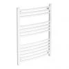 Diamond Curved Heated Towel Rail - W600 x H800mm - White -Cheap Bathroom Heating Store COL045 n p