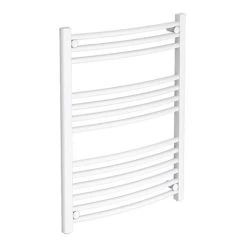 Diamond Curved Heated Towel Rail - W600 x H800mm - White