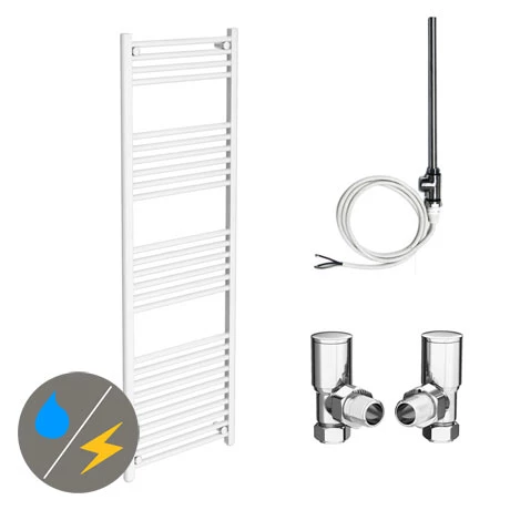 Diamond White 500 x 1600mm Straight Heated Towel Rail (incl. Valves + Electric Heating Kit) 3 Diamond White 500 x 1600mm Straight Heated Towel Rail (incl. Valves + Electric Heating Kit)