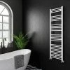 Diamond Heated Towel Rail - W500 x H1600mm - White - Straight -Cheap Bathroom Heating Store COL047 n p
