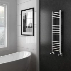 Diamond Heated Towel Rail - W300 x H1000mm - Chrome - Straight 5 Diamond Heated Towel Rail - W300 x H1000mm - Chrome - Straight -Cheap Bathroom Heating Store COL049 lifestyle towel rail 460
