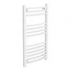 Diamond Curved Heated Towel Rail - W400 x H800mm - White -Cheap Bathroom Heating Store COL052 n p