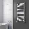 Diamond Curved Heated Towel Rail - W600 x H1000mm - White -Cheap Bathroom Heating Store COL058 P