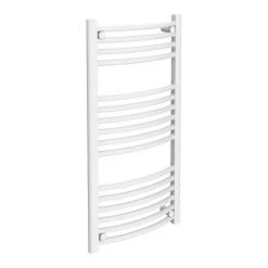 Diamond Curved Heated Towel Rail - W500 x H1000mm - White