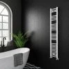 Diamond Heated Towel Rail - W300 x H1600mm - White - Straight -Cheap Bathroom Heating Store COL061 n p