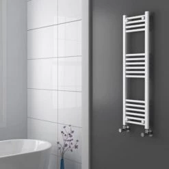 Diamond Heated Towel Rail - W300 x H1000mm - White - Straight -Cheap Bathroom Heating Store COL062 Diamond Heated Towel Rail 460