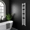 Diamond Curved Heated Towel Rail - W300 x H1600mm - White -Cheap Bathroom Heating Store COL070 n p