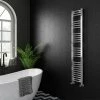 Diamond Curved Heated Towel Rail - W300 x H1600mm - Chrome -Cheap Bathroom Heating Store COL071 n prod