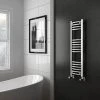 Diamond Curved Heated Towel Rail - W300 x H1000mm - Chrome -Cheap Bathroom Heating Store COL074 n prod