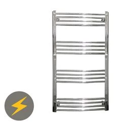 Reina Capo H1600 x W400mm Chrome Curved Electric Towel Rail