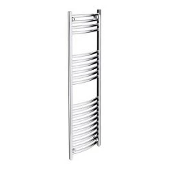 Diamond Curved Heated Towel Rail - W300 x H1200mm - Chrome